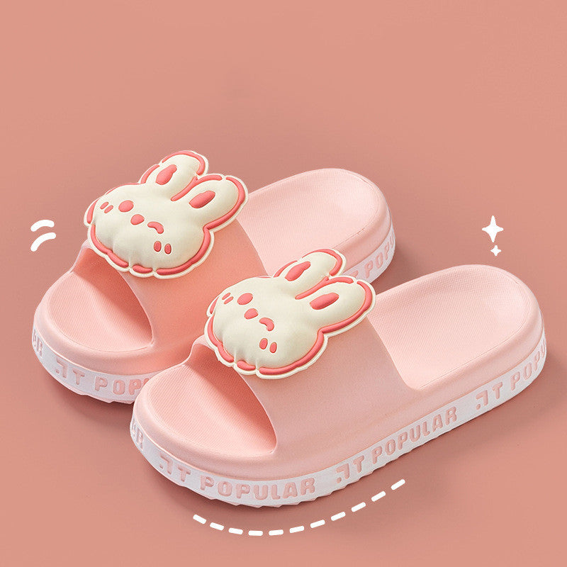 Cute Rabbit Slippers For Women Summer Fashion Letter Garden Shoes Indoor Anti-Slip Floor Bathroom Bathing Home Slipper
