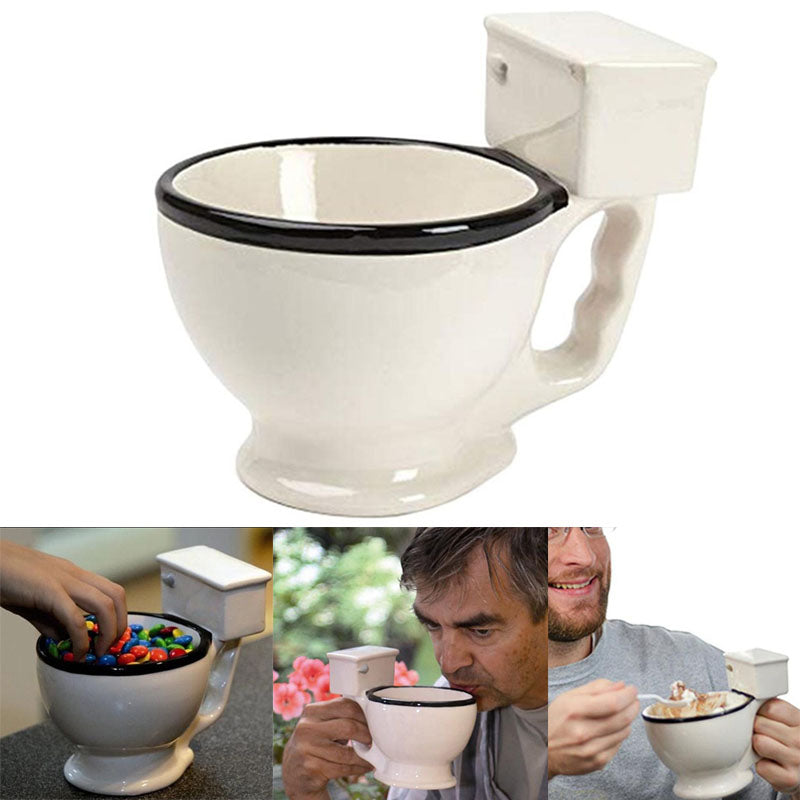 Creative Toilet Mug Ceramic Coffee Mugs with Handgrip Funny Gag Gift Tea Cup