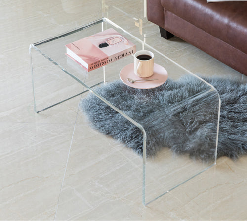 Rectangular Acrylic Waterfall Modern Coffee Table