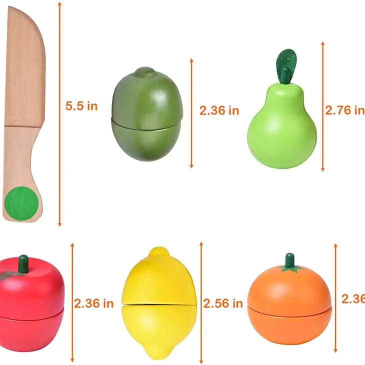11 Pcs Wooden Pretend Cutting Play Food Toy