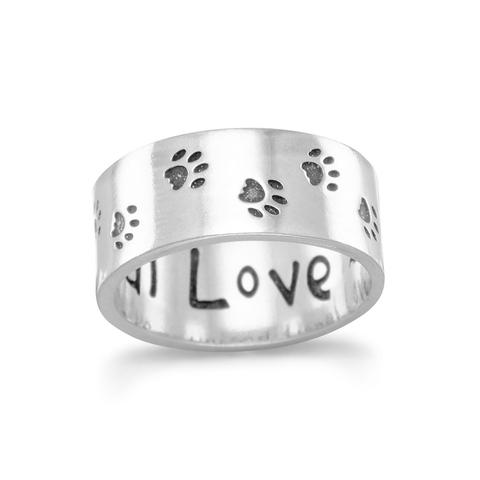 Oxidized Paw Print Band The Artisan Square