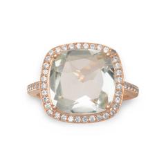 14K Rose Gold Plated Prasiolite Ring The Artisan Square