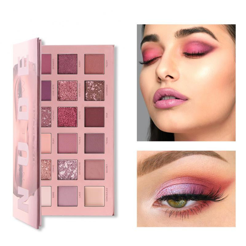 18 Colors Nude Shimmer Matte Eyeshadow Palette Makeup Natural Color Pigmentation Eyeshadow Powder Long Lasting Eyeshadow The Artisan Square