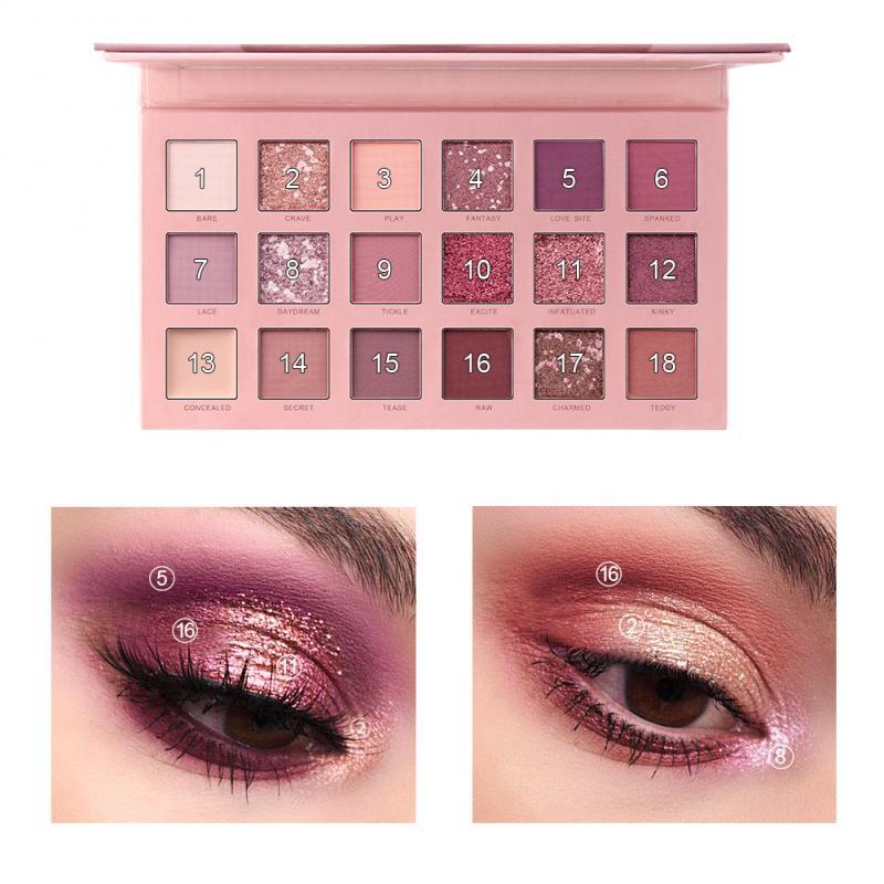 18 Colors Nude Shimmer Matte Eyeshadow Palette Makeup Natural Color Pigmentation Eyeshadow Powder Long Lasting Eyeshadow The Artisan Square
