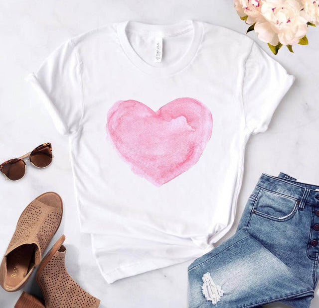 Valentine'S Day T-Shirt Short Sleeve Flowers
