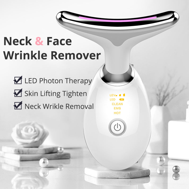 EMS Thermal Neck Lifting And Tighten Massager Electric Microcurrent Wrinkle Remover LED Photon Face Beauty Device For Woman The Artisan Square