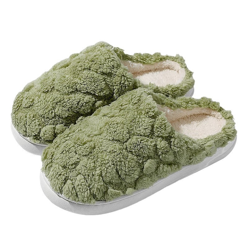 Home Fuzzy Slipper Unisex Cartoon Winter Plush Slipper Anti-Skid Soft Soled Cotton Shoes Comfy Outdoor Couple Slippers