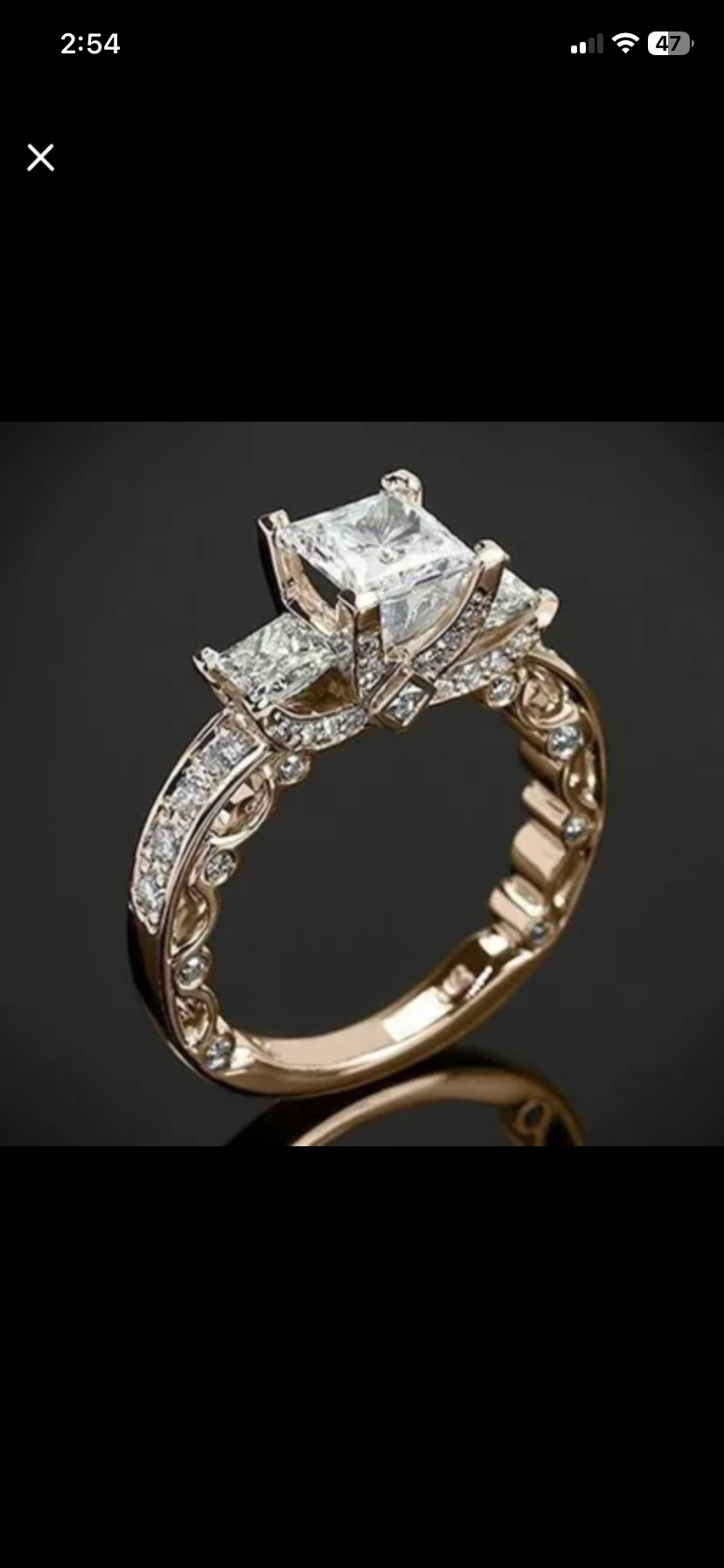Elegant Gold Fashion Diamond Ring