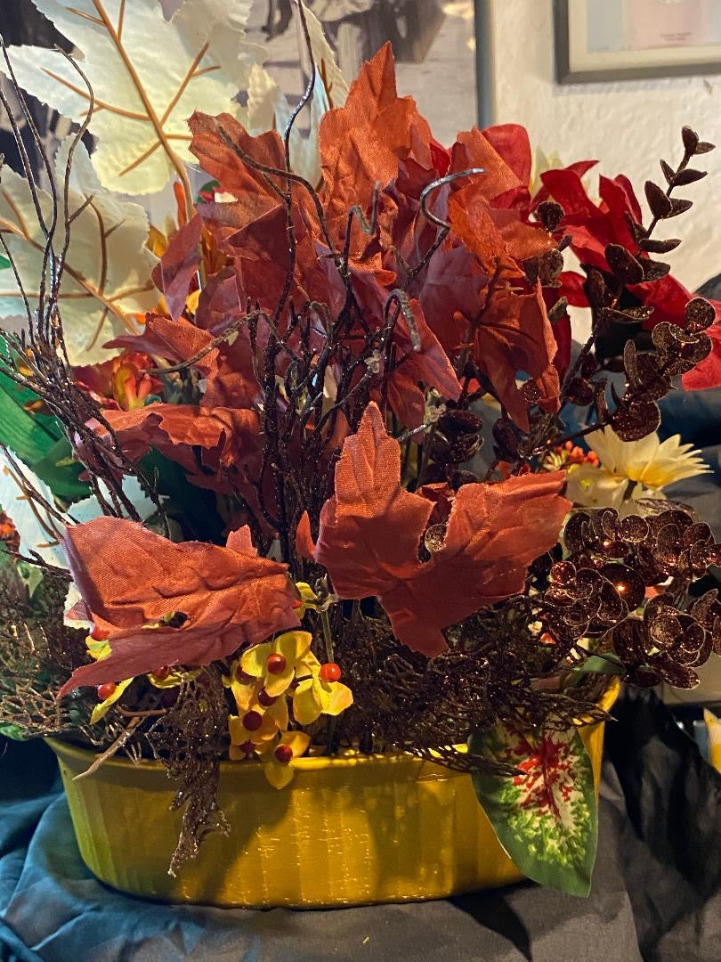 Beautiful! Hand Painted & Hand Crafted Floral Centerpiece.