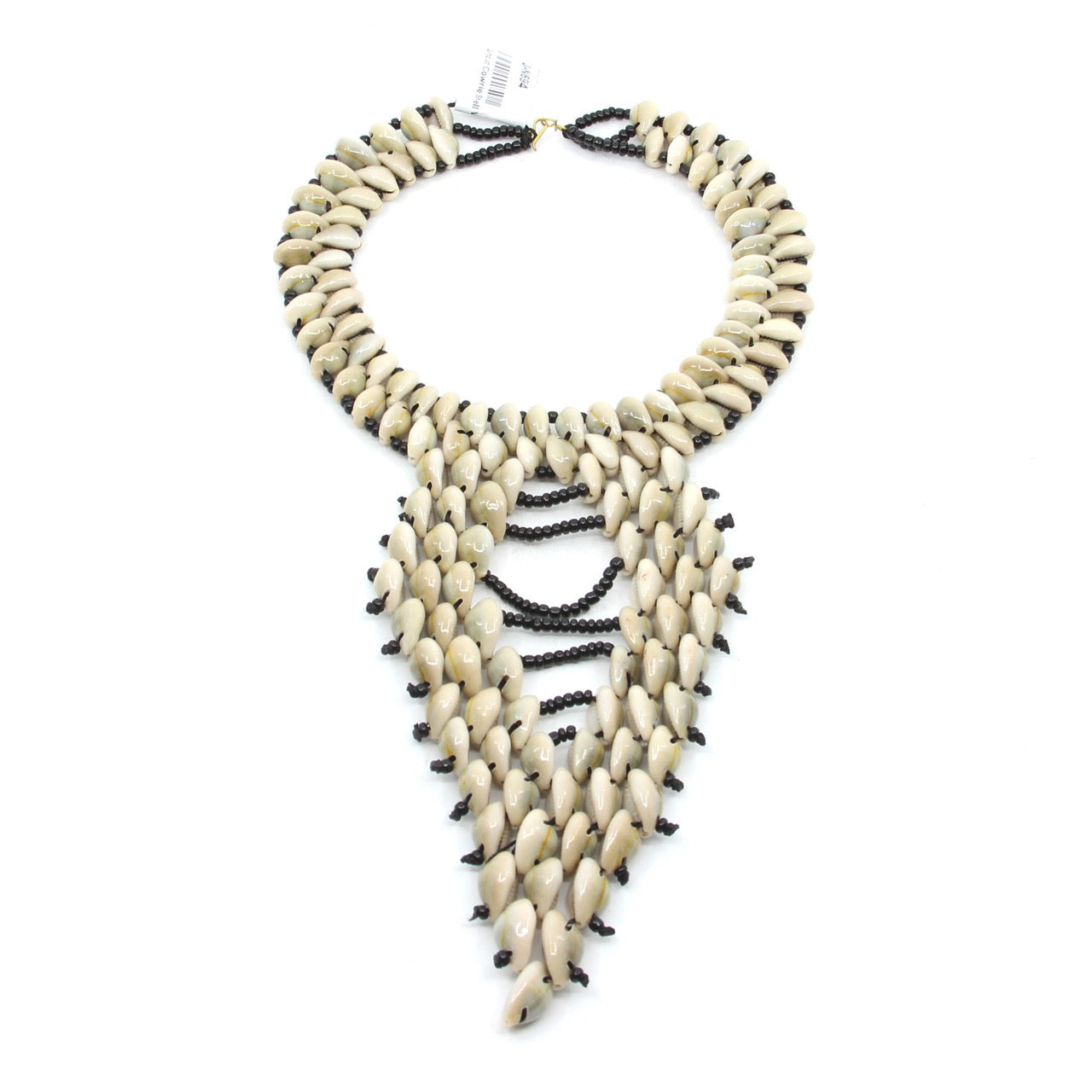 Uncut Cowrie Shell Vest Necklace