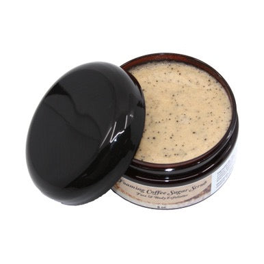 Foaming Coffee Sugar Scrub Face & Body Exfoliator (Polish • Refresh • Rejuvenate) 8 oz