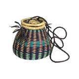 Small Basket With Strap and Attached Lid