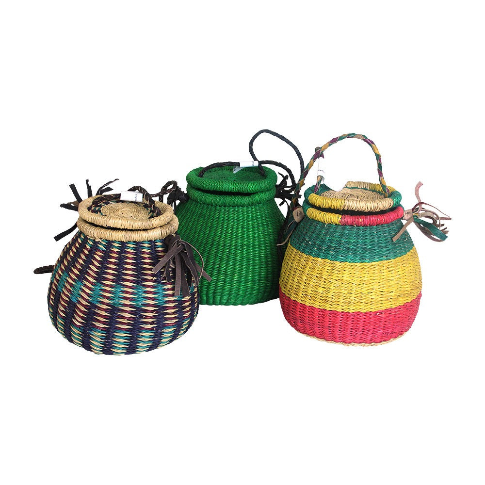 Small Basket With Strap and Attached Lid