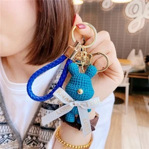 Cute Rabbit Resin Metal Unisex Bag Pendant Keychain