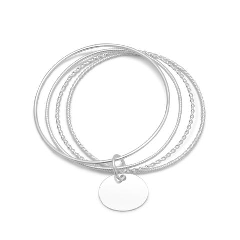 4 Bangle Bracelets with an Oval Tag The Artisan Square
